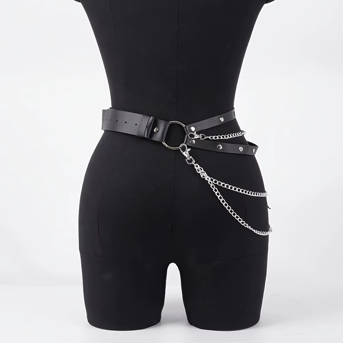 Ceinture en cuir réglable pour femmes, chaîne de corps, harnais de taille Sexy, accessoire de chaîne de ventre gothique, bijoux de Festival pour filles