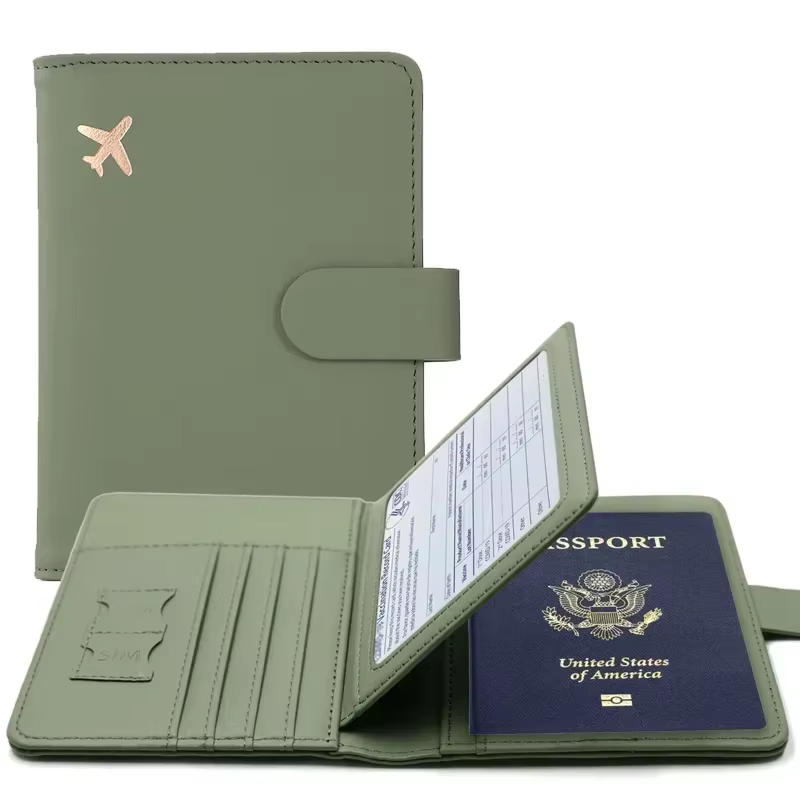 Couverture de passeport en cuir PU pour hommes et femmes