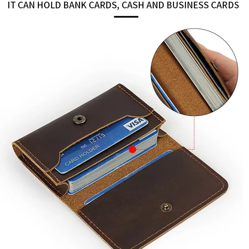 100% cuir Vintage porte-carte hommes