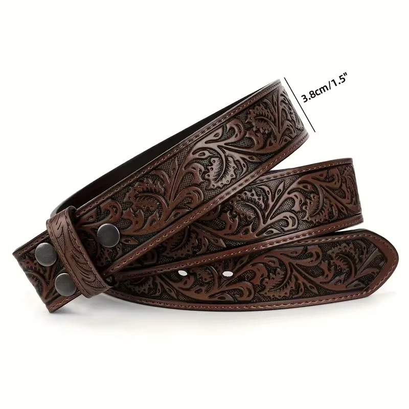 Ceinture en cuir véritable sans boucle
