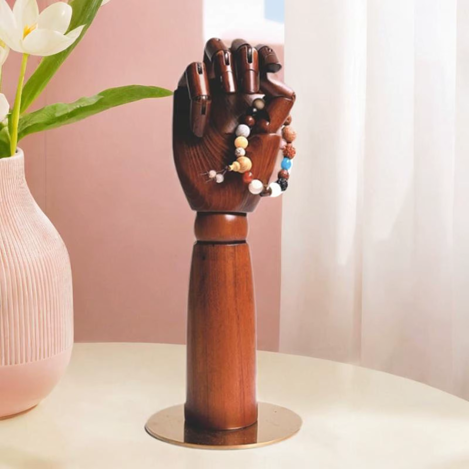 Présentoir à bijoux en forme de main avec doigts articulés, modèle de main en bois, mannequin pour gants, colliers, bagues, bracelets, chaînes de cheville