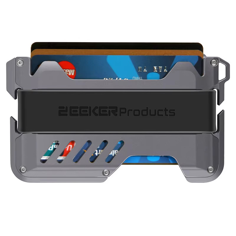 Zeeker portefeuille minimaliste pour hommes RFID blindé clip métallique ultra-mince