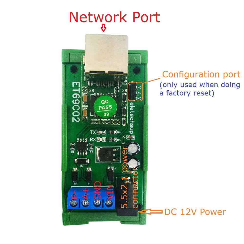 Module MQTT Modbus RTU réseau Ethernet IP convertisseur de Bus RJ45 vers RS485 pour Module de serveur Client Modbus RTU maître esclave TCP