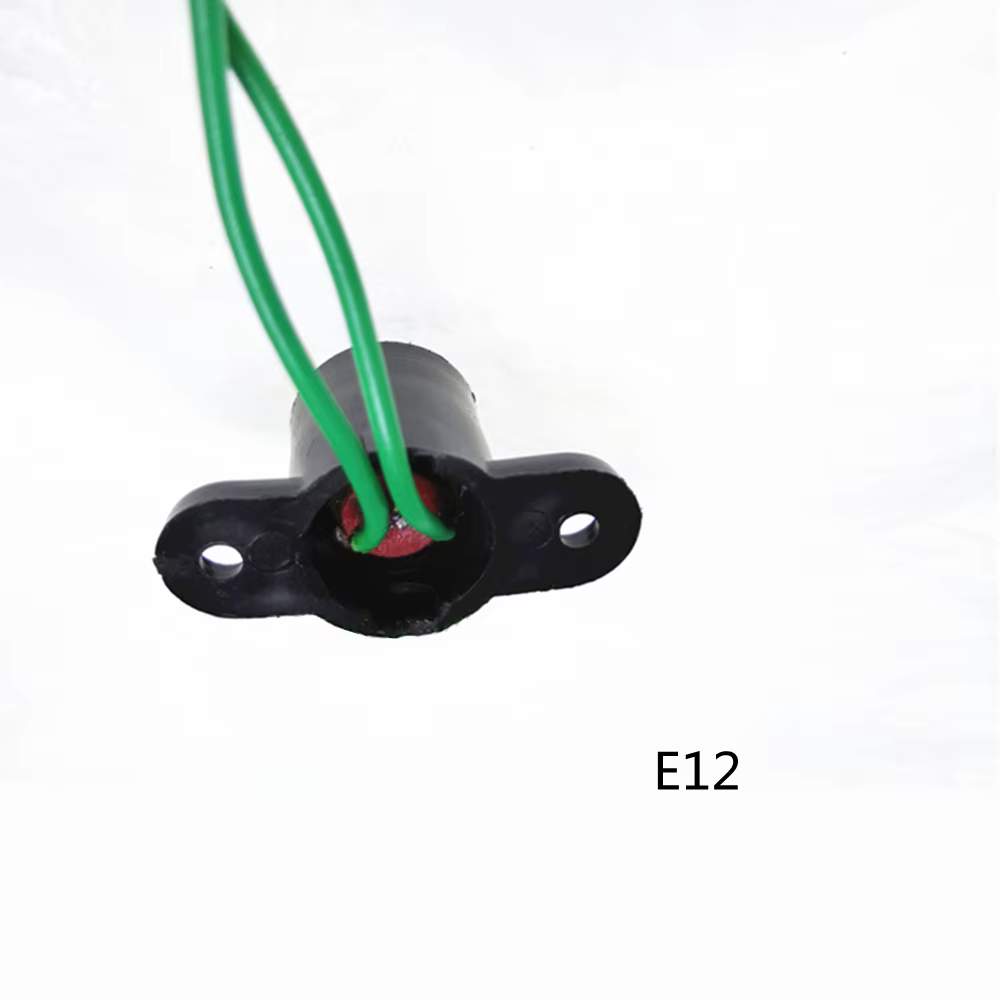 Base E12 E12 Douille E12 Base de lampe E12 avec fil avec trous de montage Support E12