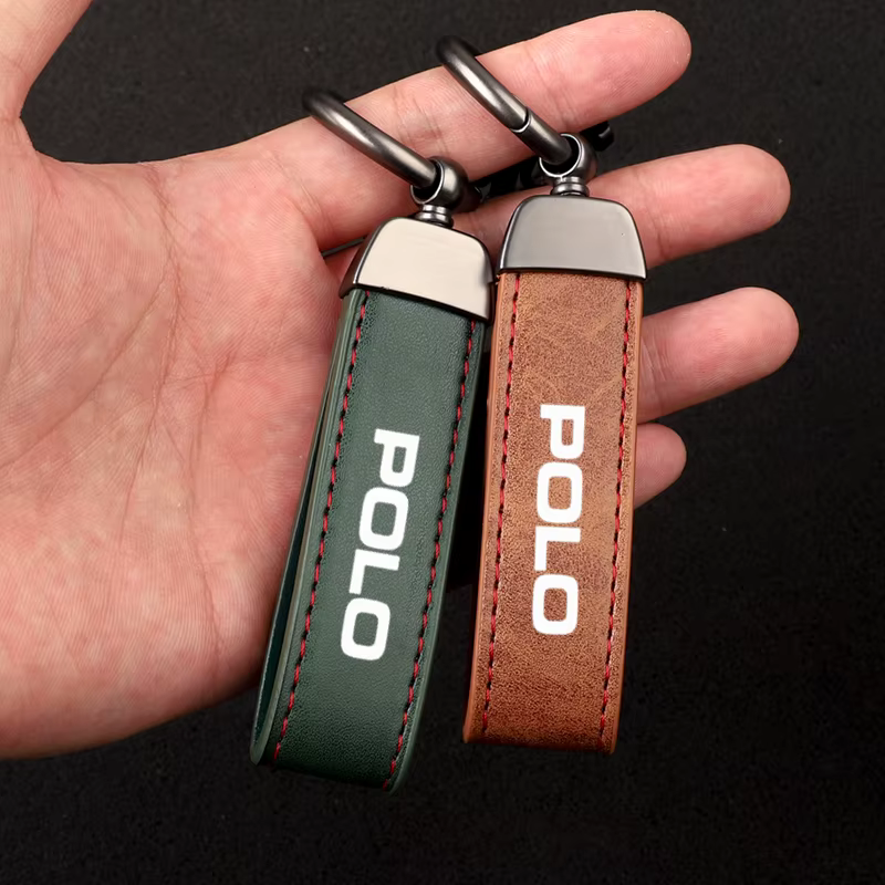 Porte-clés de voiture avec lanière en cuir de luxe