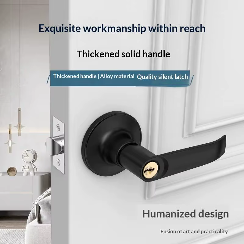 Poignée de porte ronde avec serrure, bouton d'entrée à clé pour portes intérieures, chambre, salle de bain, sécurité, design antirouille