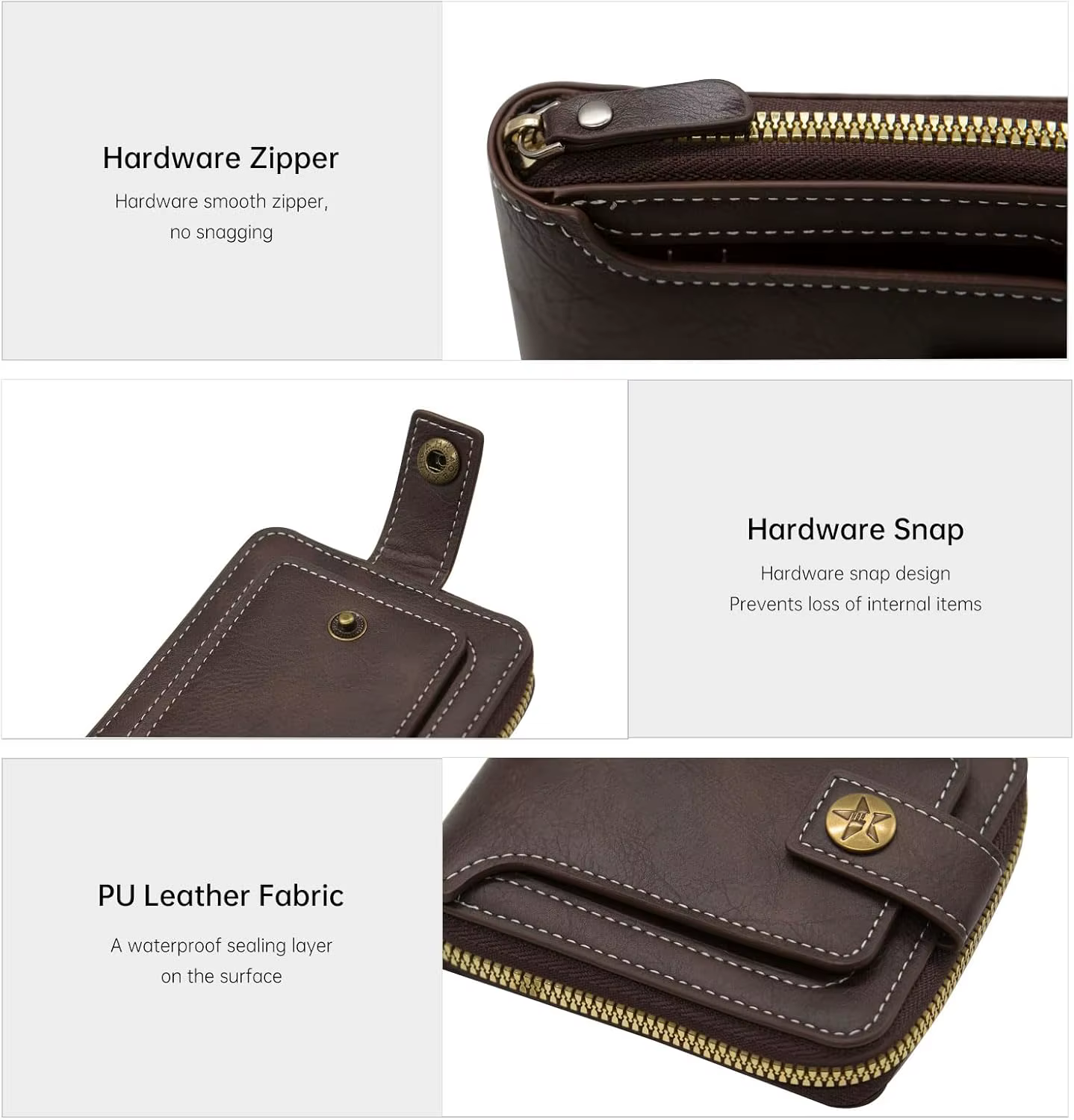 Portefeuille pour homme en cuir PU