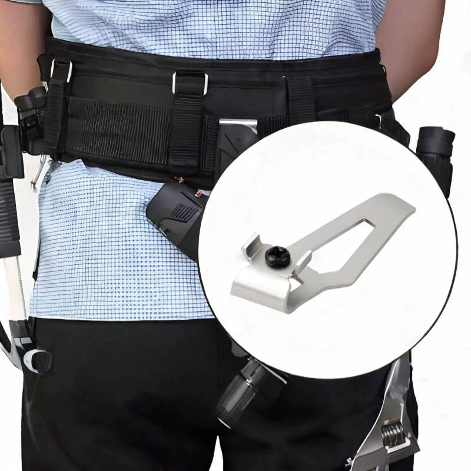Clip de ceinture avec crochet, installation facile, robuste, pratique, compact, pour professionnels, avec vis, clip de ceinture pour outils électriques, pièces de rechange