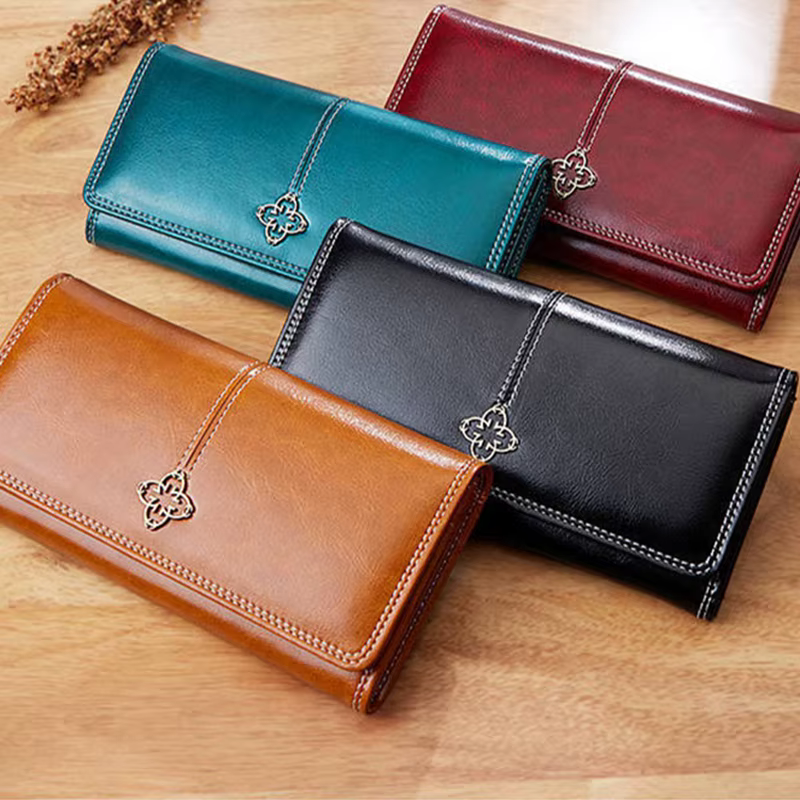 Portefeuille en cuir pour femme