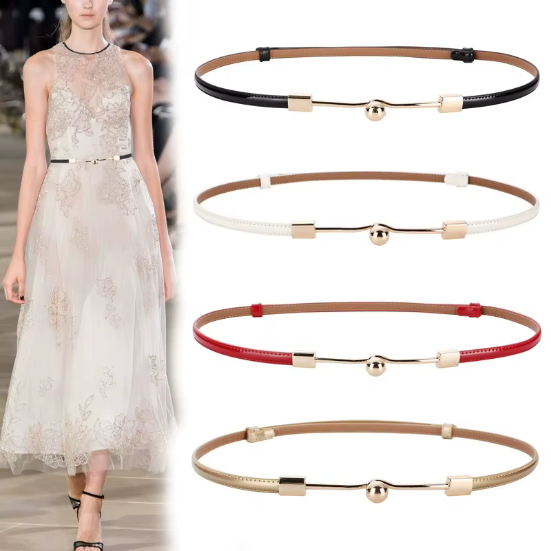 Ceinture en cuir skinny pour femme