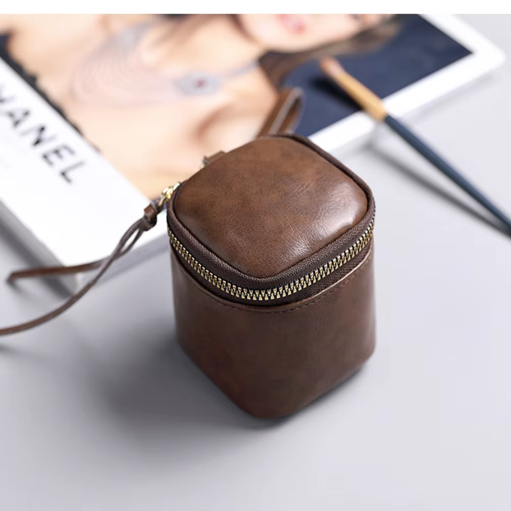 Petit porte-monnaie carré en cuir PU pour femme