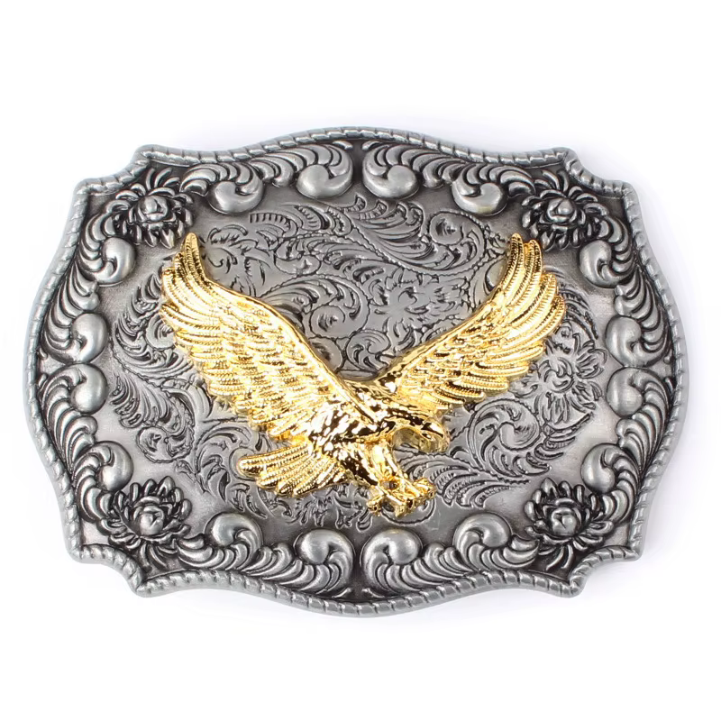 Boucle de ceinture en métal bicolore