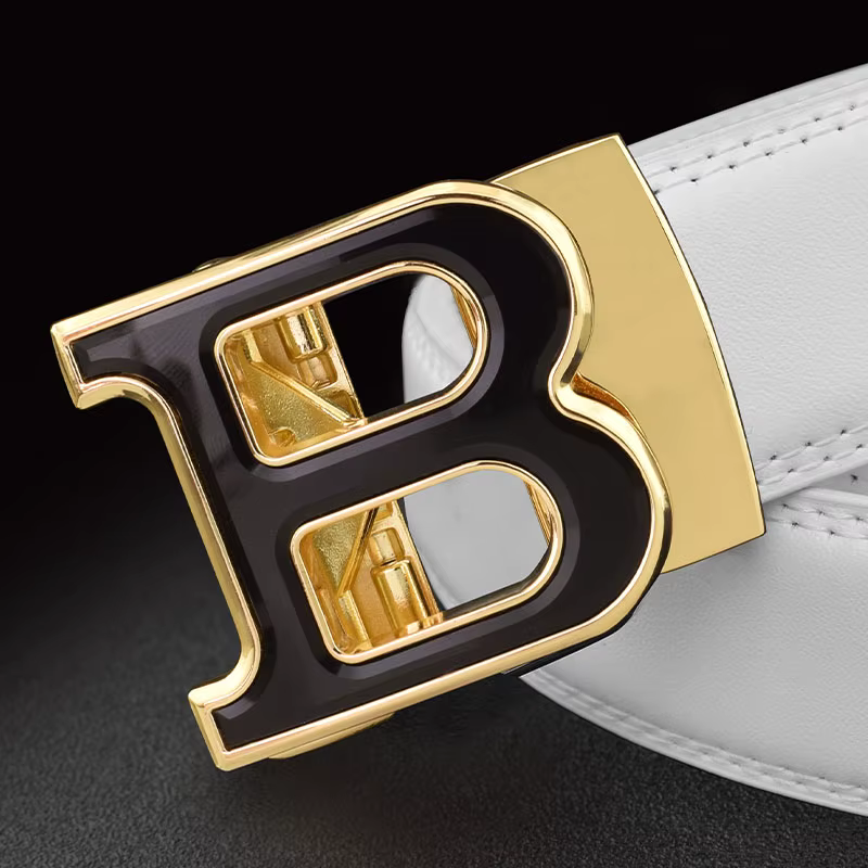 Haute qualité B lettre blanc ceinture hommes classique exquis concepteur