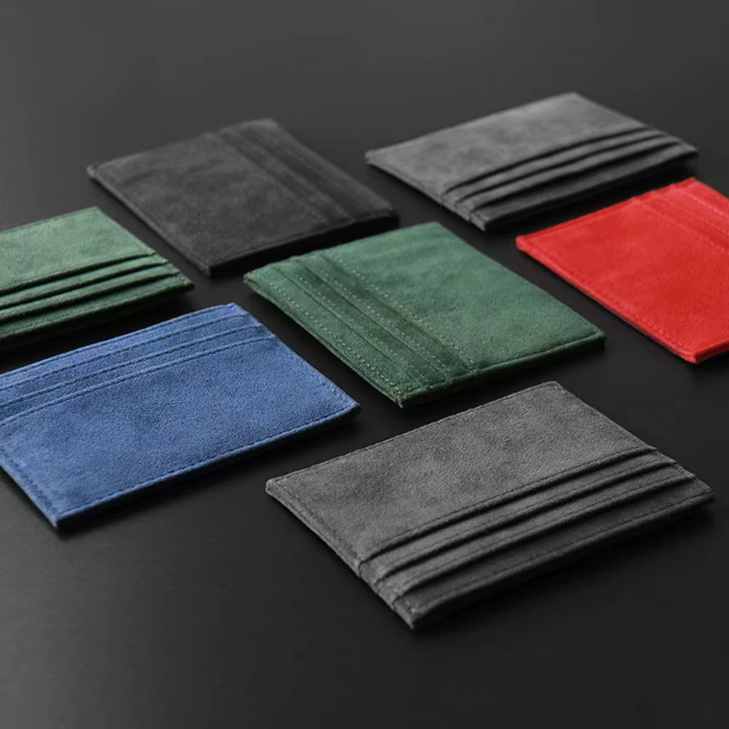 Portefeuilles miniatures pour hommes en cuir suédé de qualité