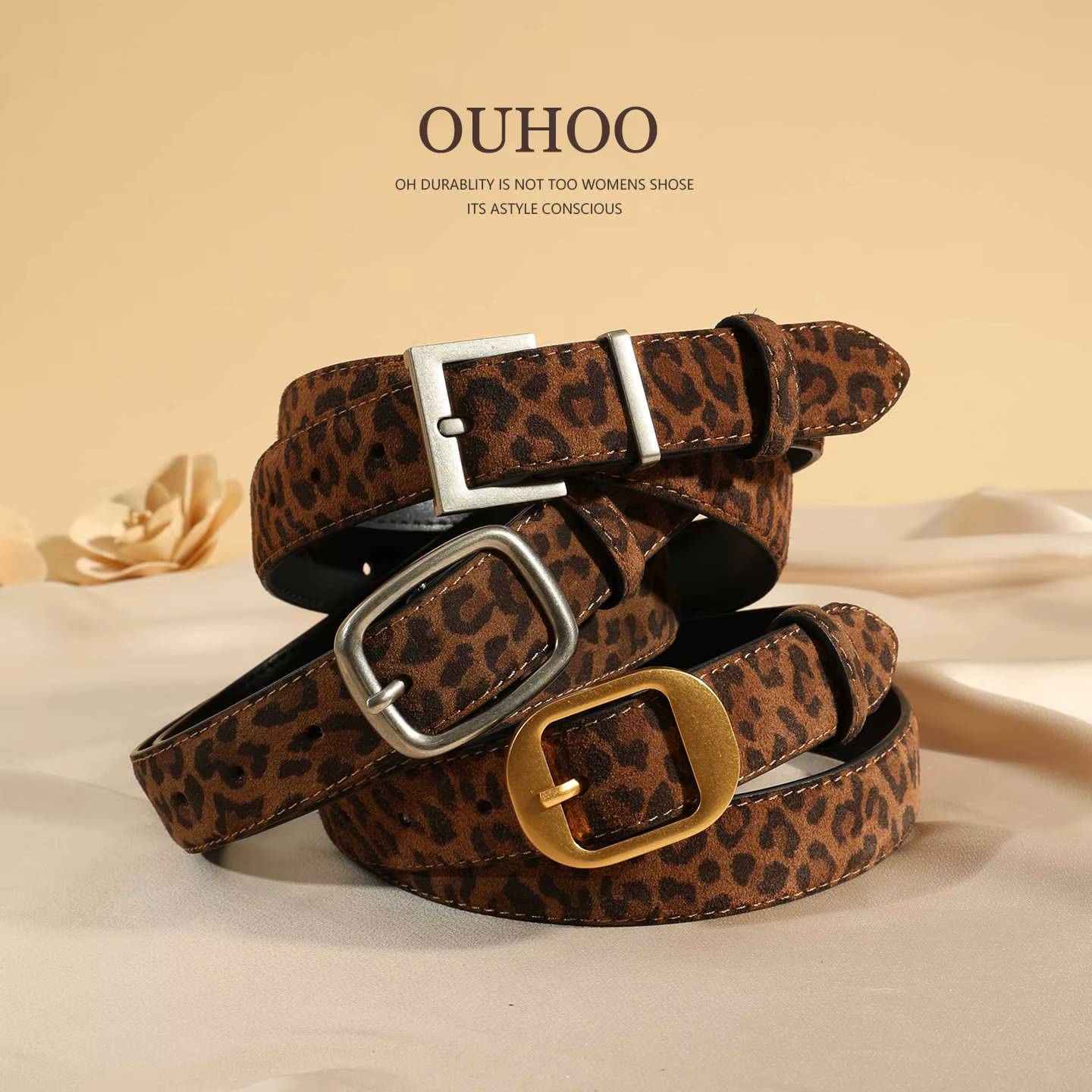 Ceinture pour femme à imprimé léopard