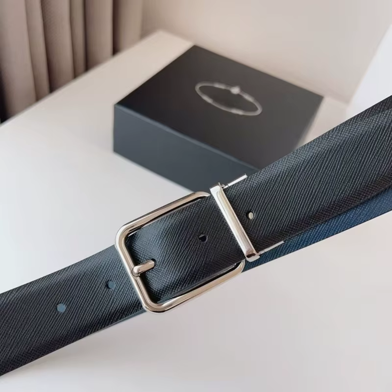 Nouvelle ceinture en cuir double face pour homme