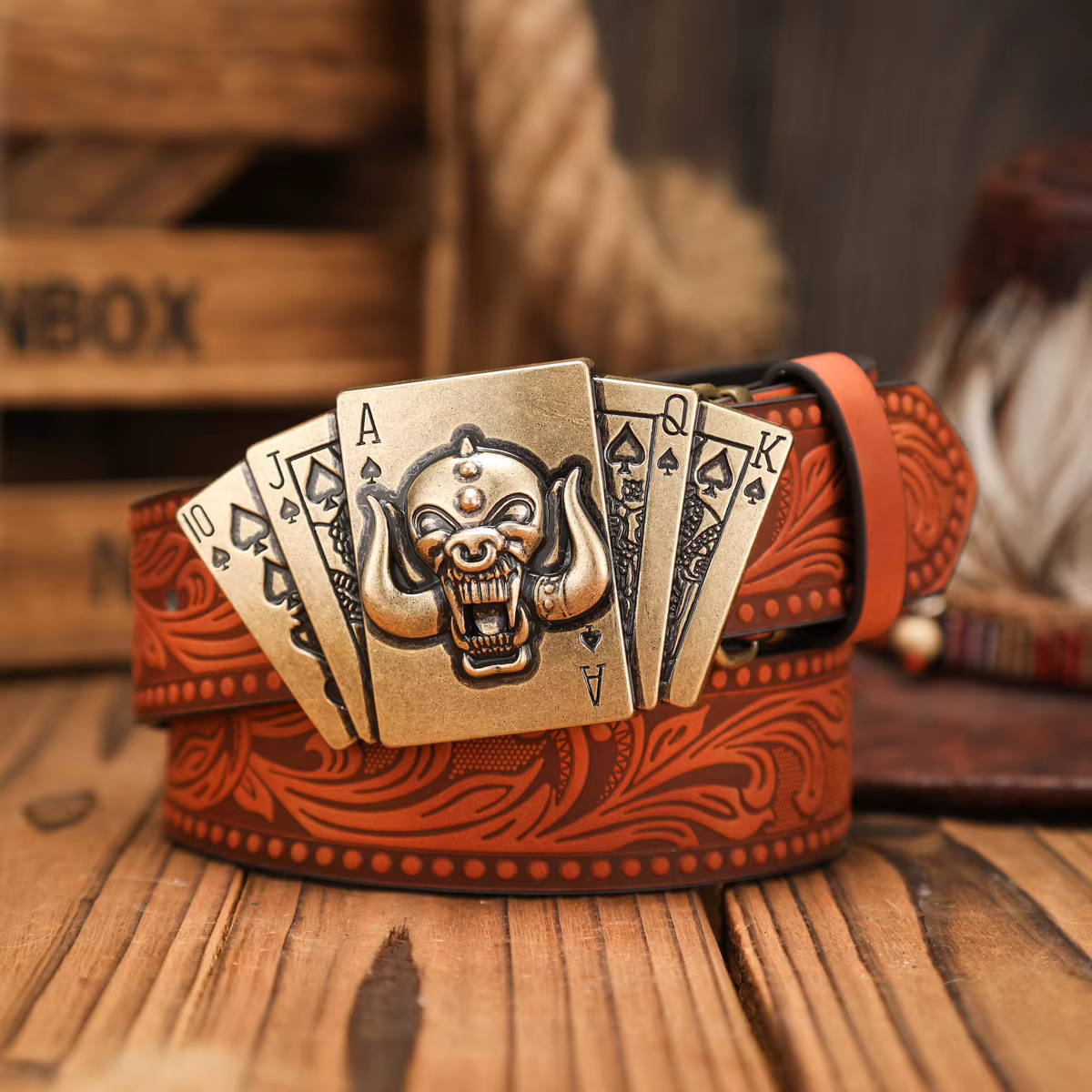 Ceinture en PU à boucle western