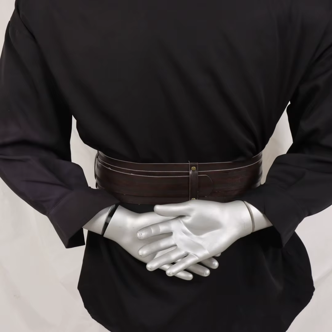 Ceinture large pour femme en cuir PU gothique