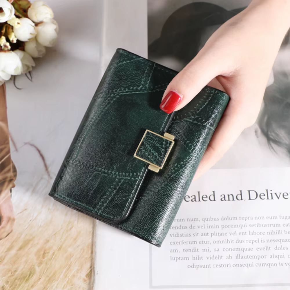 Vintage femmes portefeuille court en cuir petit sac à main Mini femme mode multi-carte porte-carte porte-monnaie multi-fonctionnel pochette