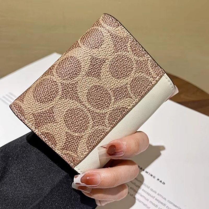 Portefeuille de rangement multifonctionnel haut de gamme en cuir de camélia