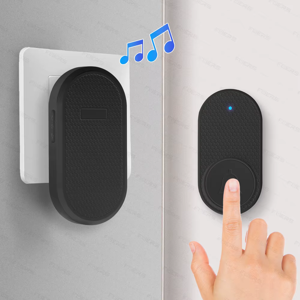 Sonnette sans fil étanche carillon de bienvenue sonnette de porte de maison intelligente 32 chansons mélodies intelligentes alarme avec cartouches de batterie M558