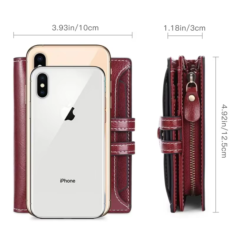 2025 portefeuilles de luxe pour femmes avec poche à fermeture éclair pour pièces de monnaie minimaliste en cuir