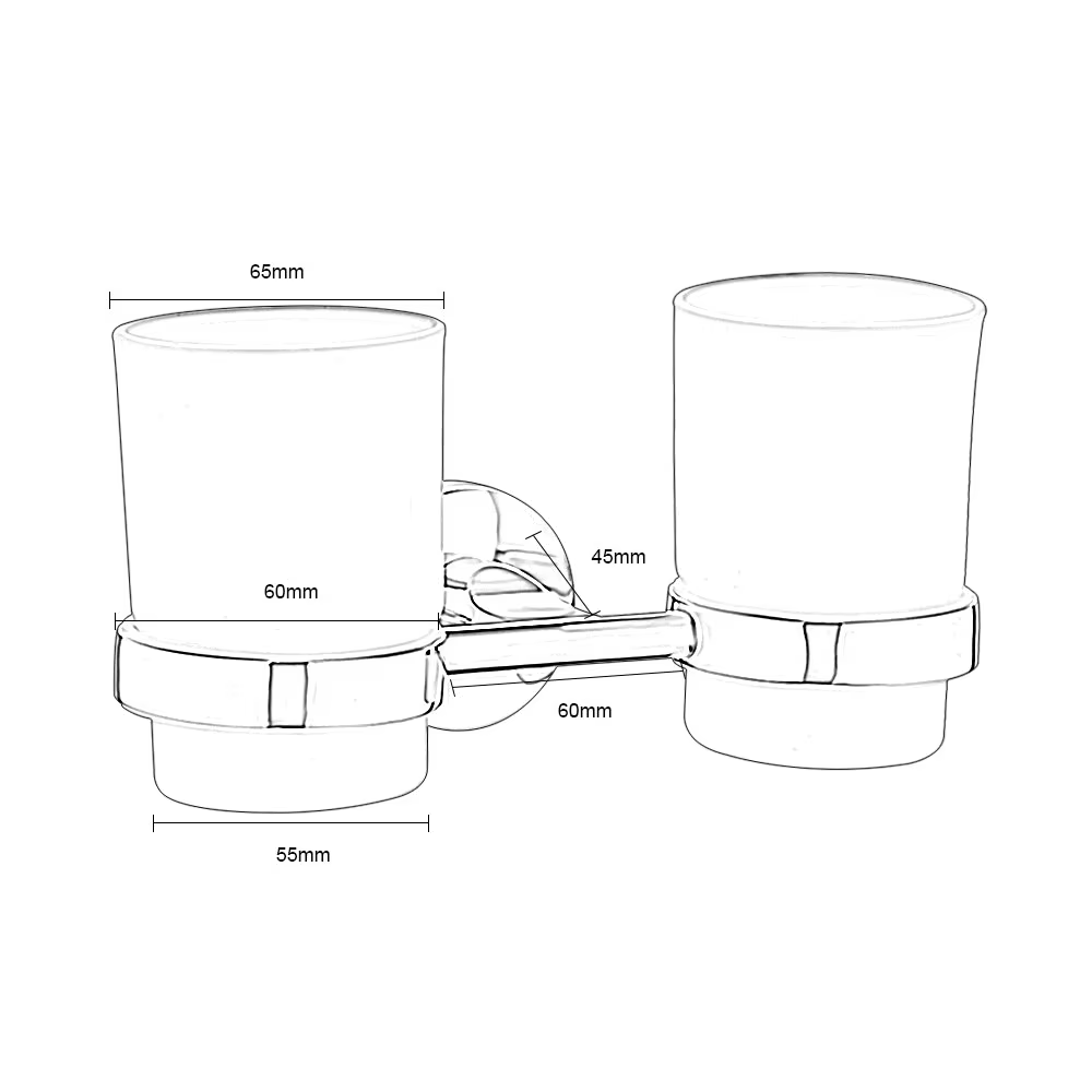 Salle de bain moderne mural porte-brosse à dents verre tasse gobelet cadre salle de bain rangement organisateur brosse à dents tasse outils salle de bain