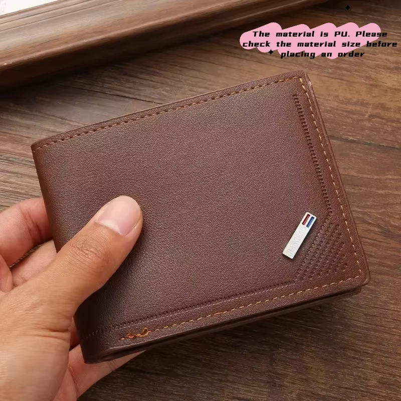 Portefeuille court en cuir pour hommes