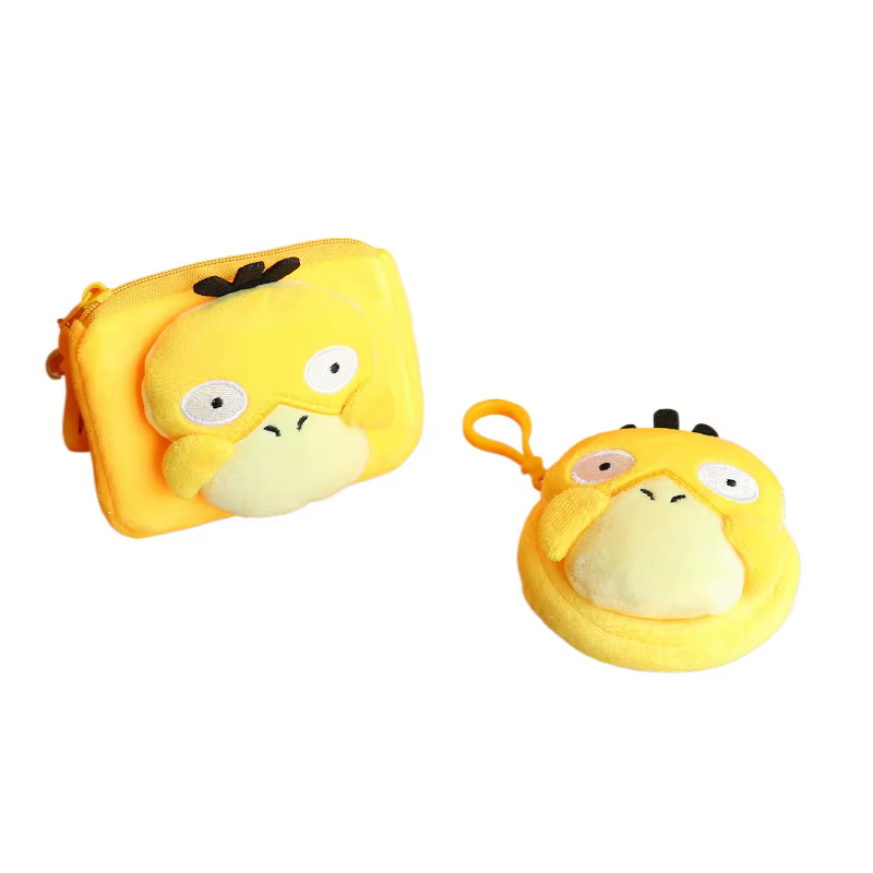 Porte-monnaie Anime Pokemon Psyduck, sac à casque mignon de dessin animé, sac de taille portable pour enfants, cadeau d'anniversaire tendance pour enfant