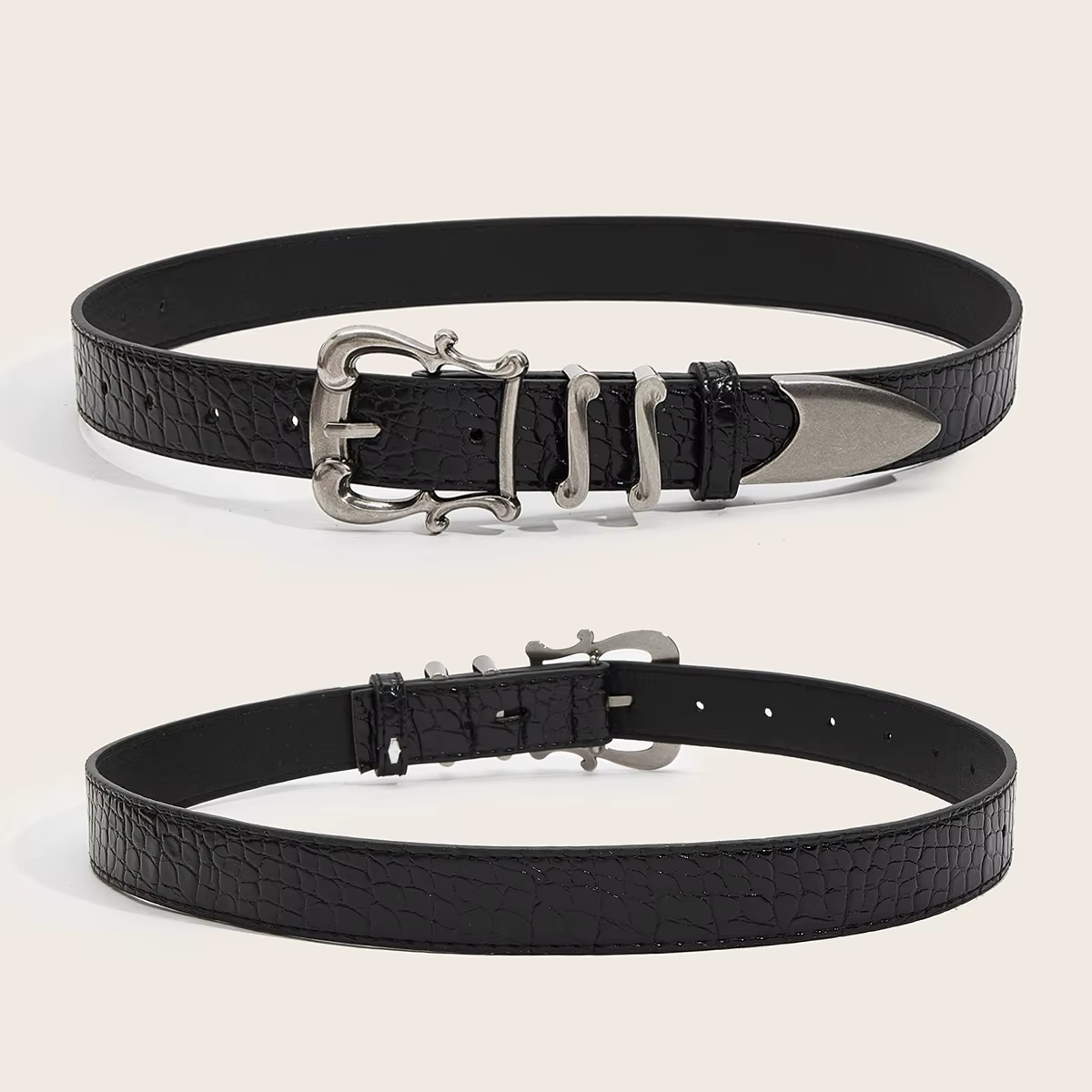 Ceinture rouge de luxe haut de gamme à motif crocodile pour femmes