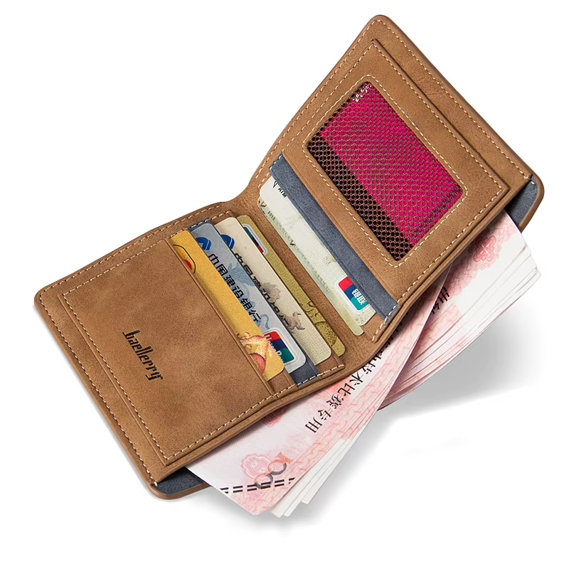 Nouveaux hommes portefeuille en cuir affaires pliable