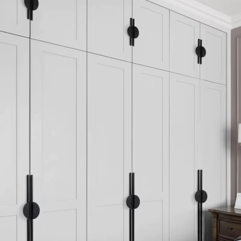 Poignées de porte d'armoire rondes noires simples et modernes, boutons de tiroir, poignées de meubles, poignées de porte de placard de cuisine, quincaillerie
