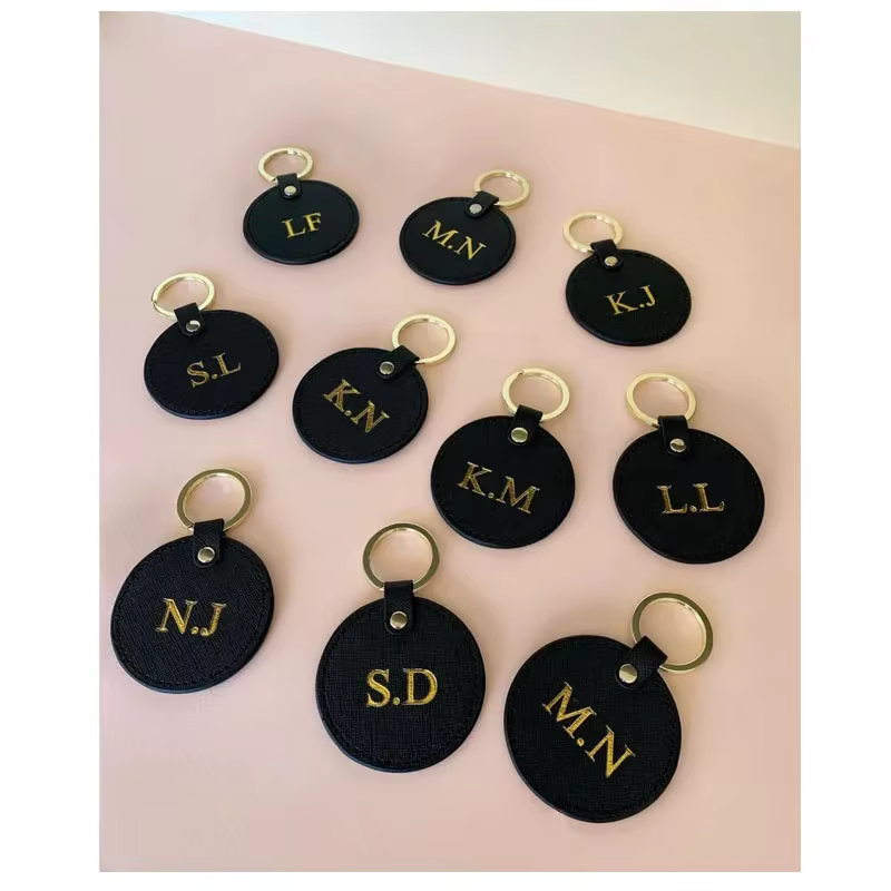 Porte-clés rond initial personnalisé gratuit