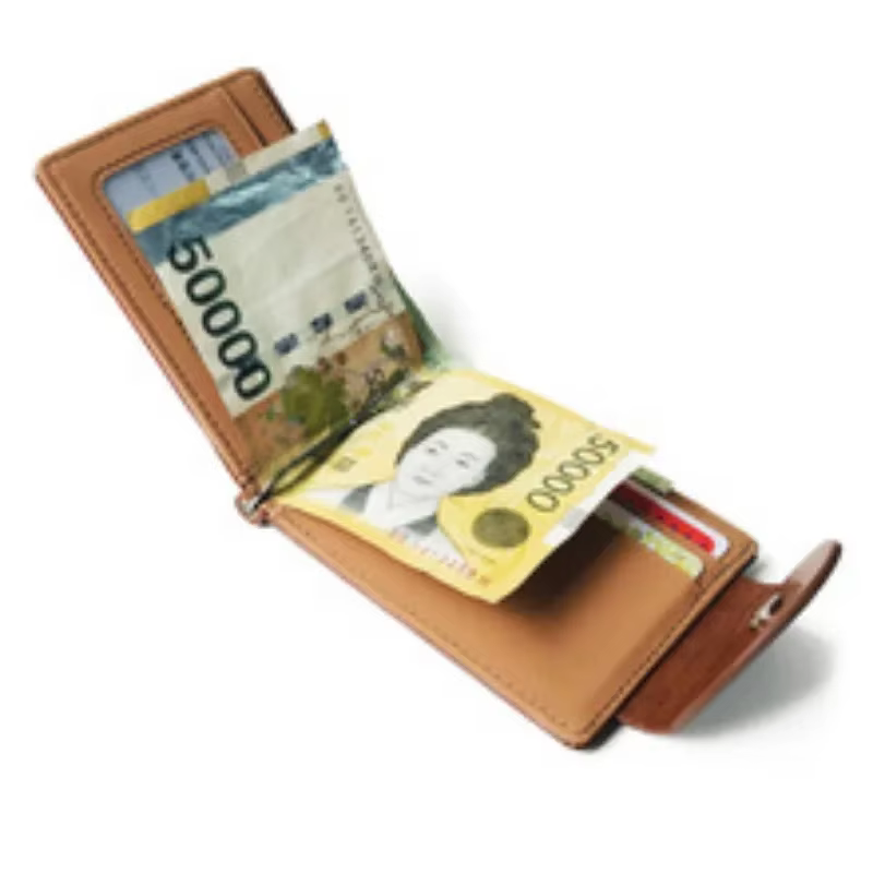 Cuir hommes pinces à billets en métal solide portefeuilles crédit Dollar sacs à main porte-monnaie Portafoglio portefeuille pour homme minimaliste porte-carte
