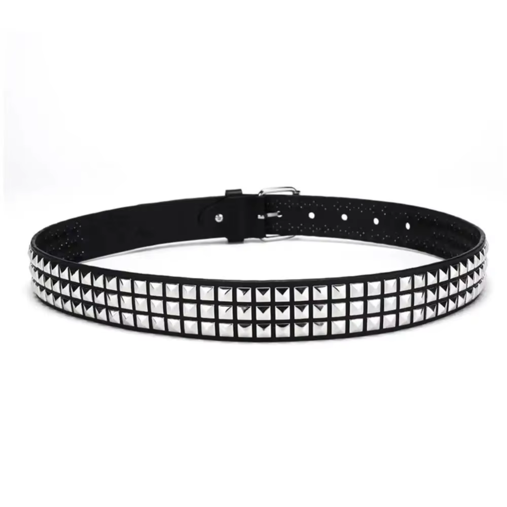 Ceinture à rivets en métal lourd pour femmes