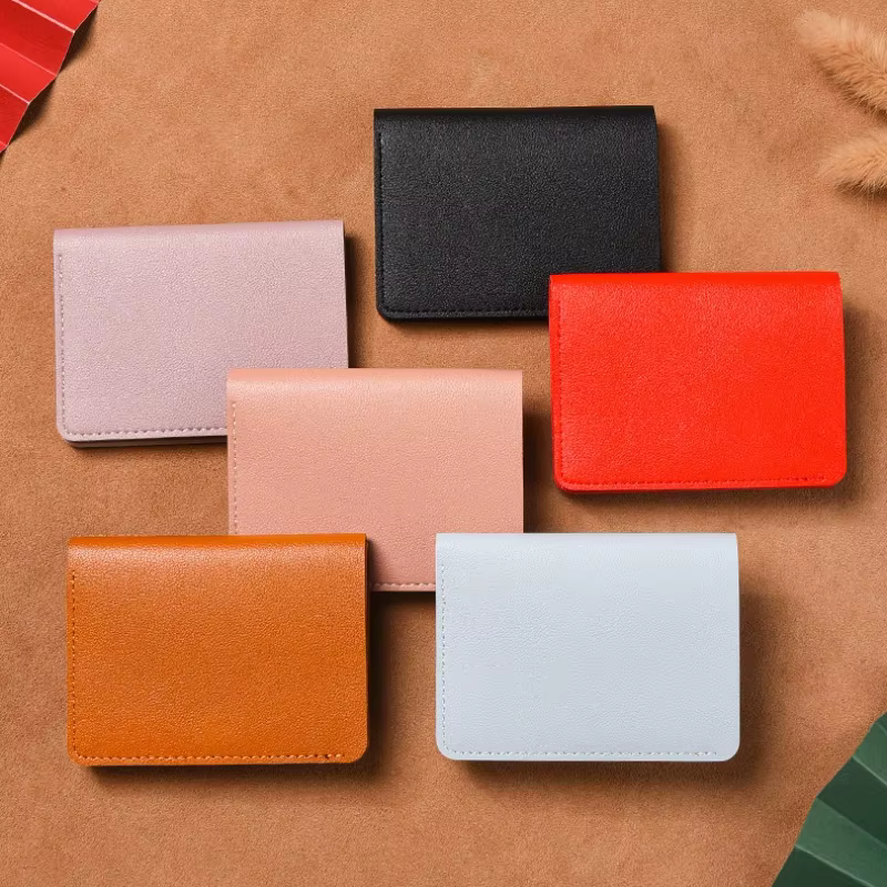 Portefeuille souple Super mince Portable en cuir PU, Mini portefeuille pour cartes de crédit, porte-cartes pour hommes et femmes, petits portefeuilles courts et fins