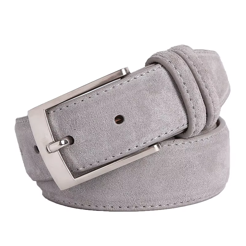 Nouvelle Collection 2026 : Ceinture en Cuir Véritable Velours de Marque Tendance pour Hommes