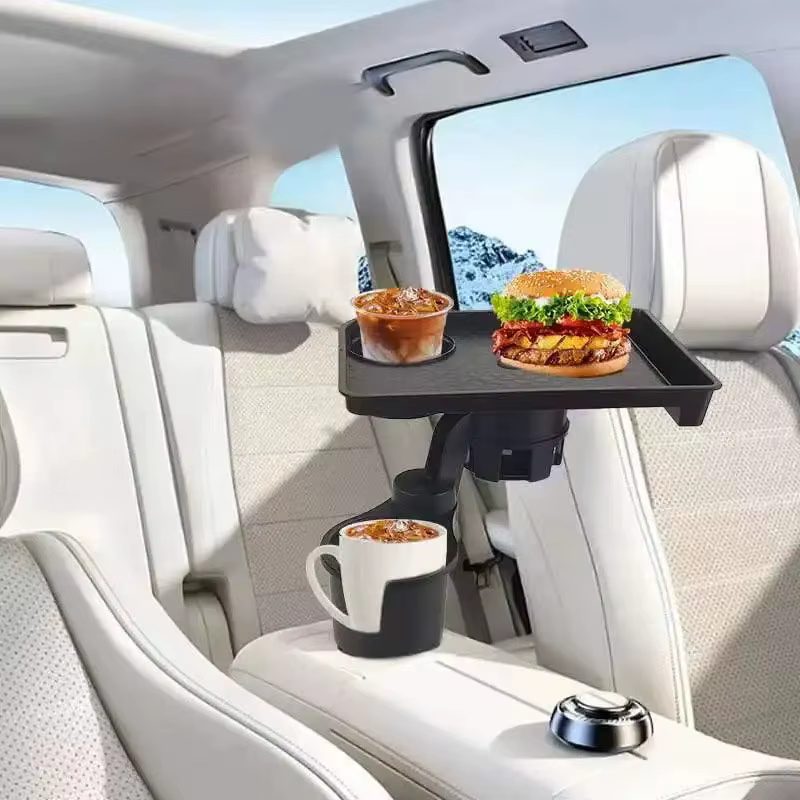 Plateau porte-gobelet universel pour voiture, avec double porte-gobelet, Table organisée, plateau alimentaire pour voiture, support de boisson Portable et réglable
