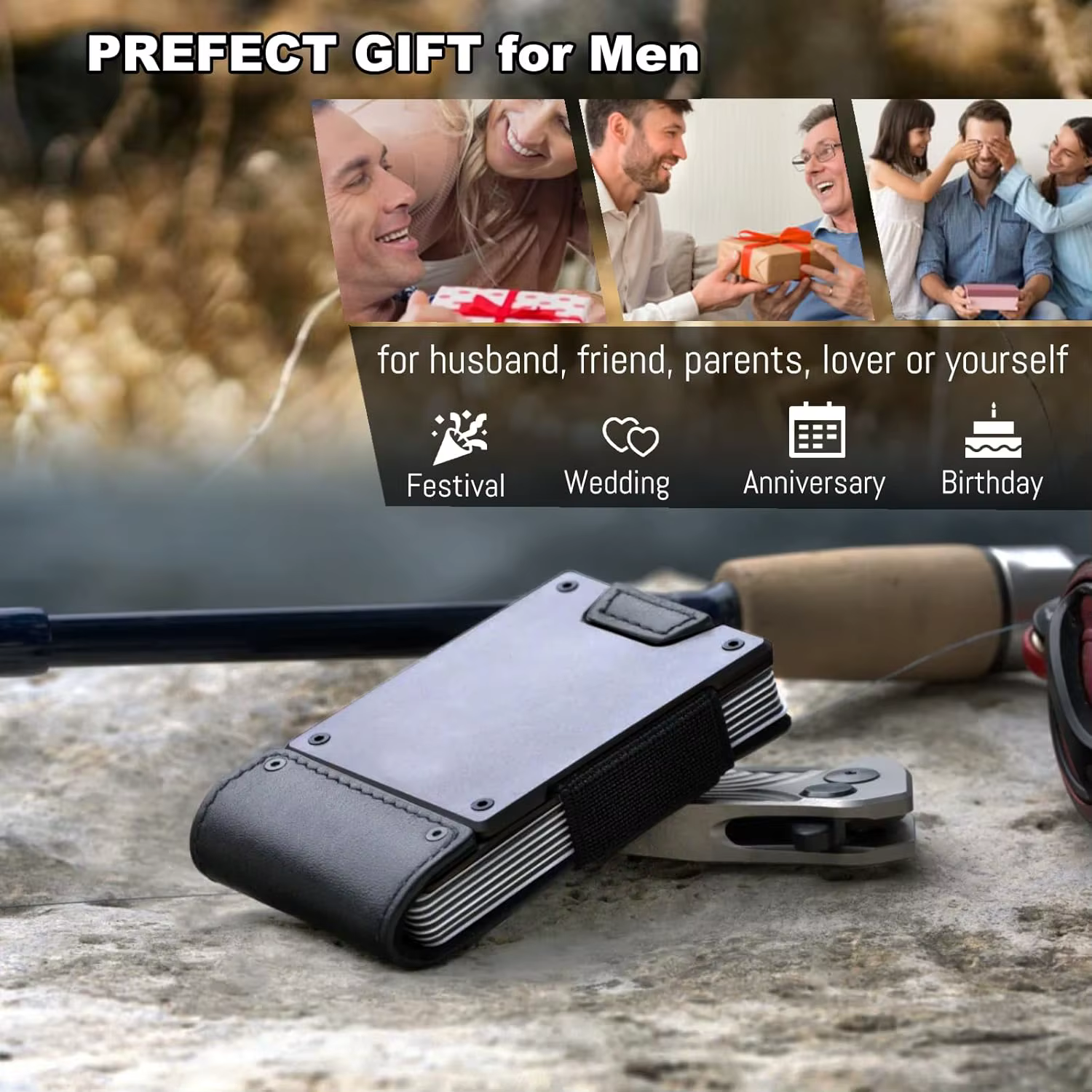 Portefeuille fin et minimaliste pour homme