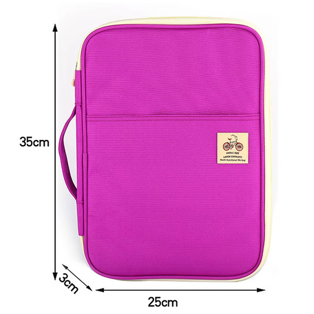 Portefeuille de conférence zippé, dossier de voyage, porte-documents, sac multifonction, évaluation de fichiers, A4, GT