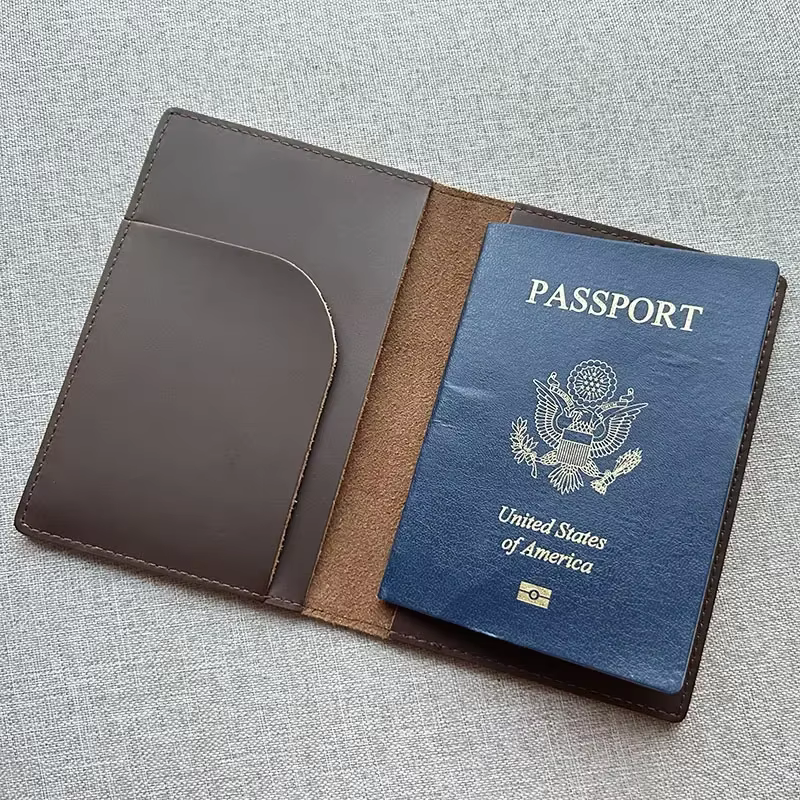 Juste de passeport en cuir véritable