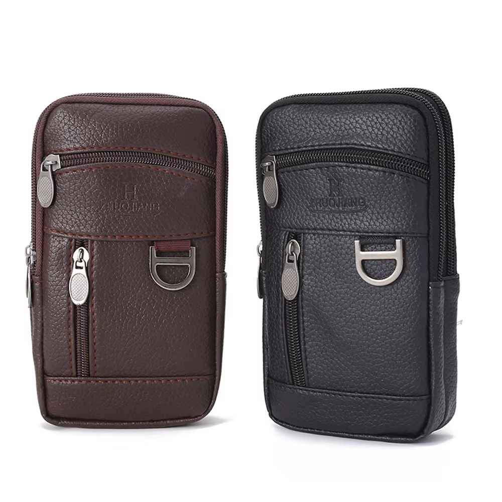 Sac de taille en cuir PU pour hommes