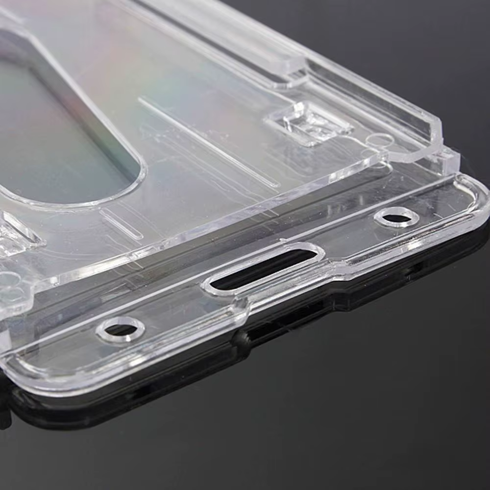 Porte-cartes vertical en plastique rigide transparent