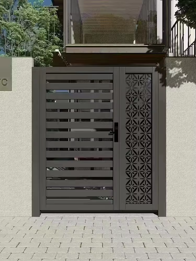 Porte Piétonnière en Aluminium Moderne Résidentielle, Porte de Driway avec Haute Sécurité