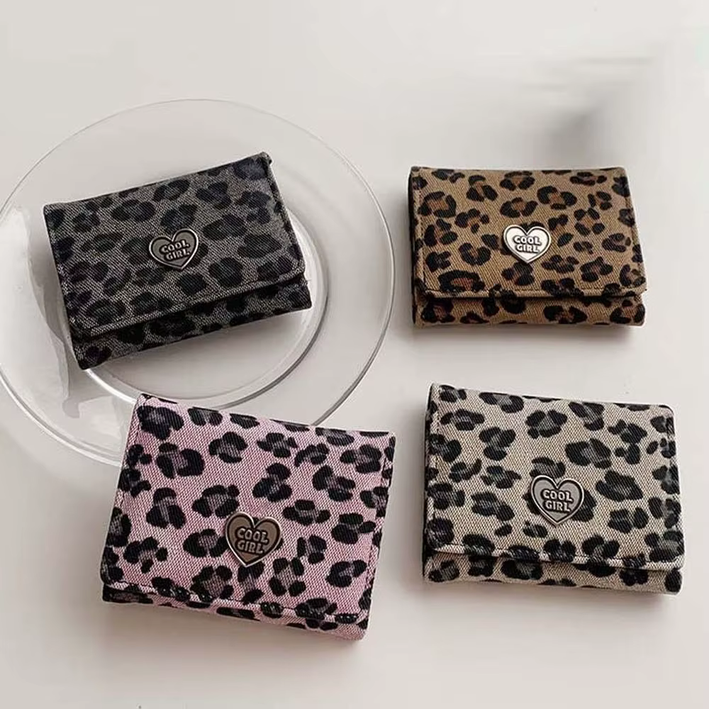 Nouveau Portefeuille Portable Imprimé Léopard pour Femme
