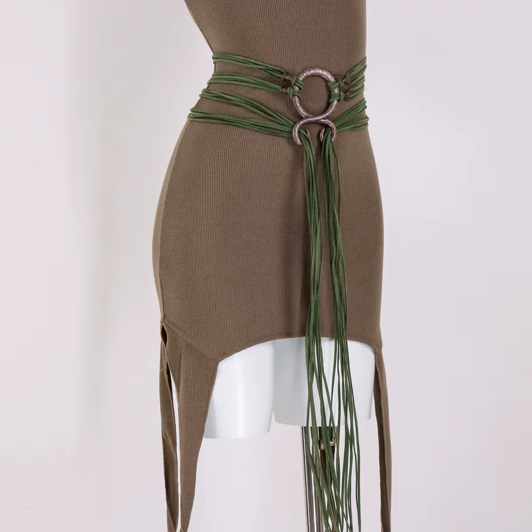 Ceinture longue à nœuds médiévale pour femmes