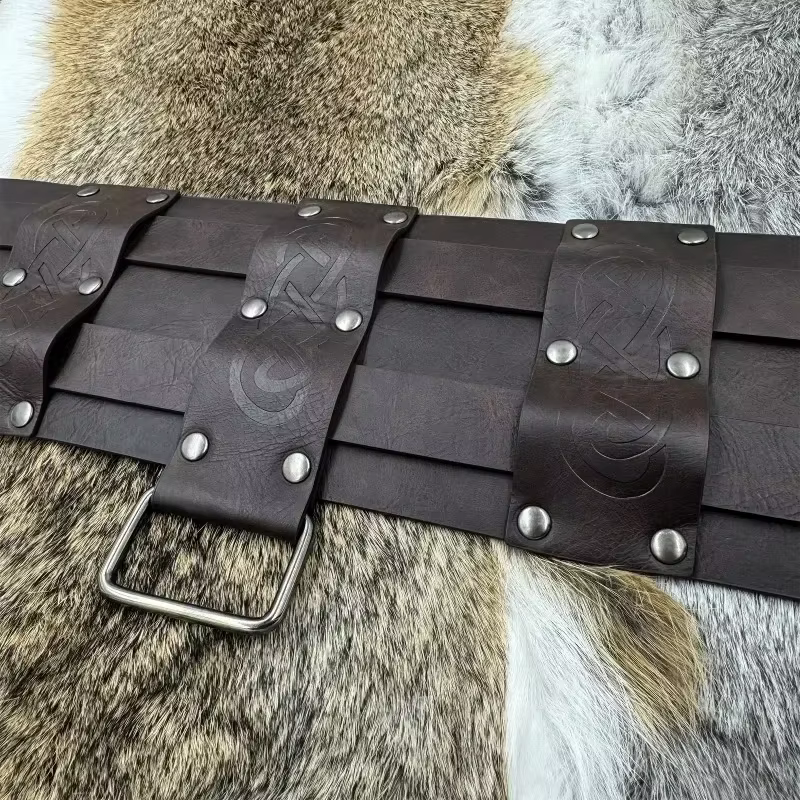 Ceinture en cuir à double largeur pour hommes