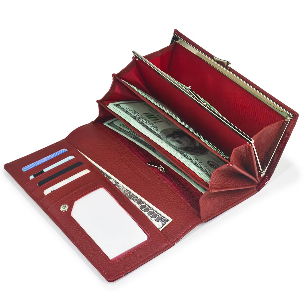 Portefeuille de créateur pour femme en cuir véritable