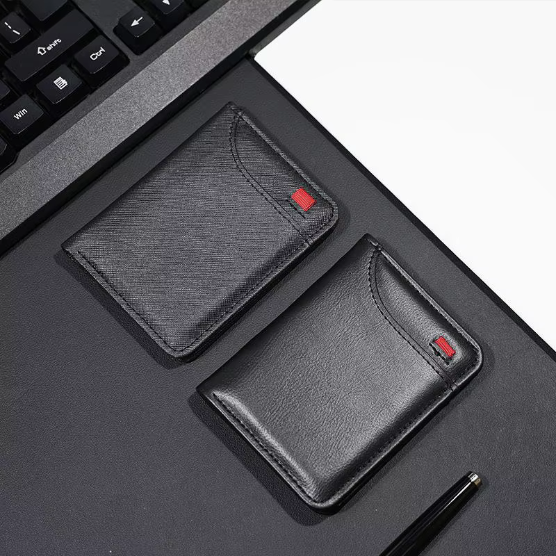 Portefeuille portable super fin en cuir PU, mini porte-cartes, porte-monnaie, porte-cartes pour hommes, portefeuille fin, petit, court