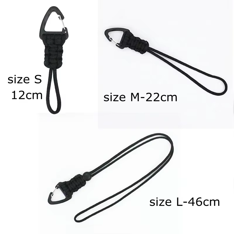 Porte-clés lanière paracorde avec mousqueton triangulaire et sangle tressée